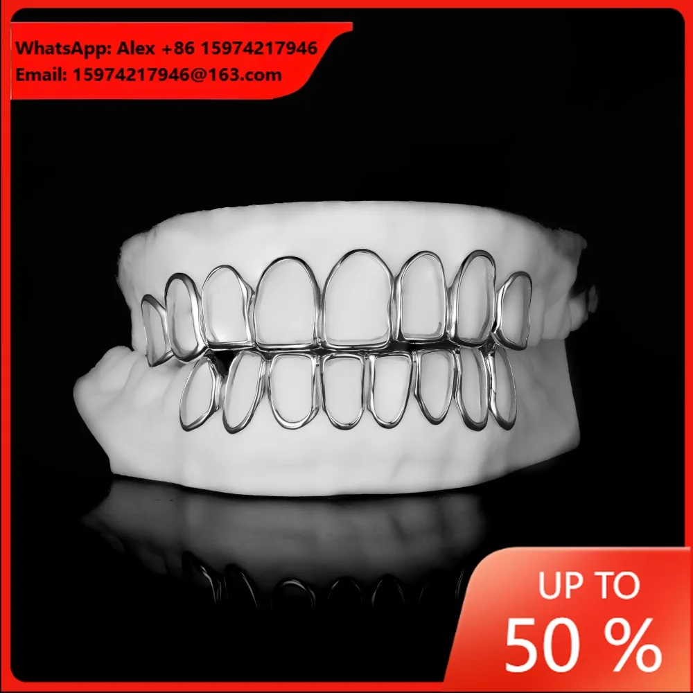 Window Opening Hollow 925 Silver Braces European And American Cross-border Hot-selling Grill GRILLZ