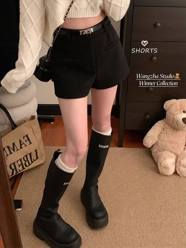 

Корейские брюки-кюлоты с высокой талией, прямые, расклешенные, женские, весна 2026, новая модная коллекция, повседневные брюки-юбка