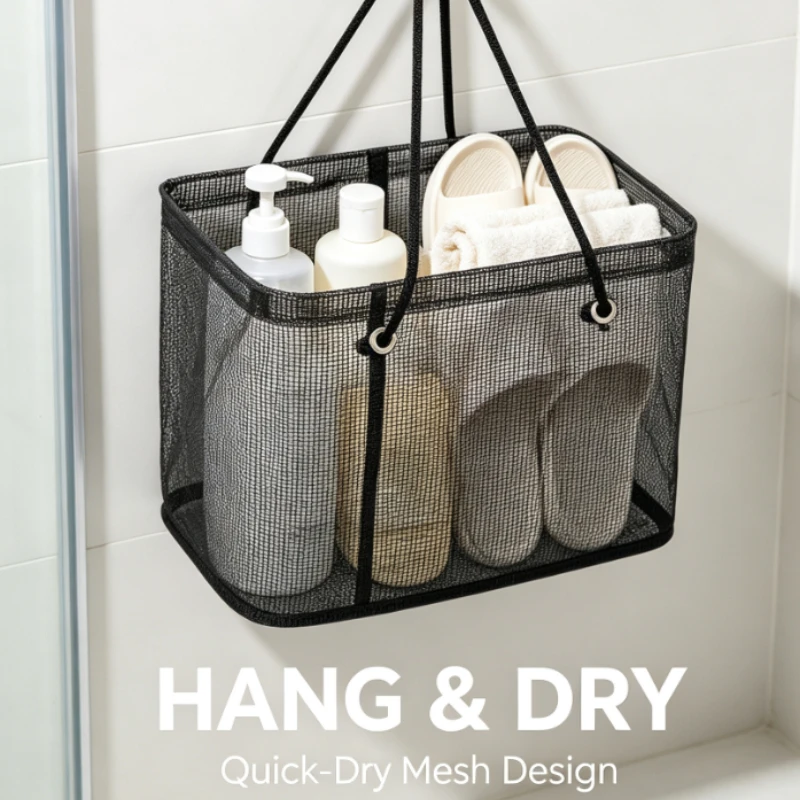 Travel Fitness Swimming Shower Caddy Basket Toiletries Organizer Bag Drainage Bath Storage Tote For Bathroom And Gym Supplies