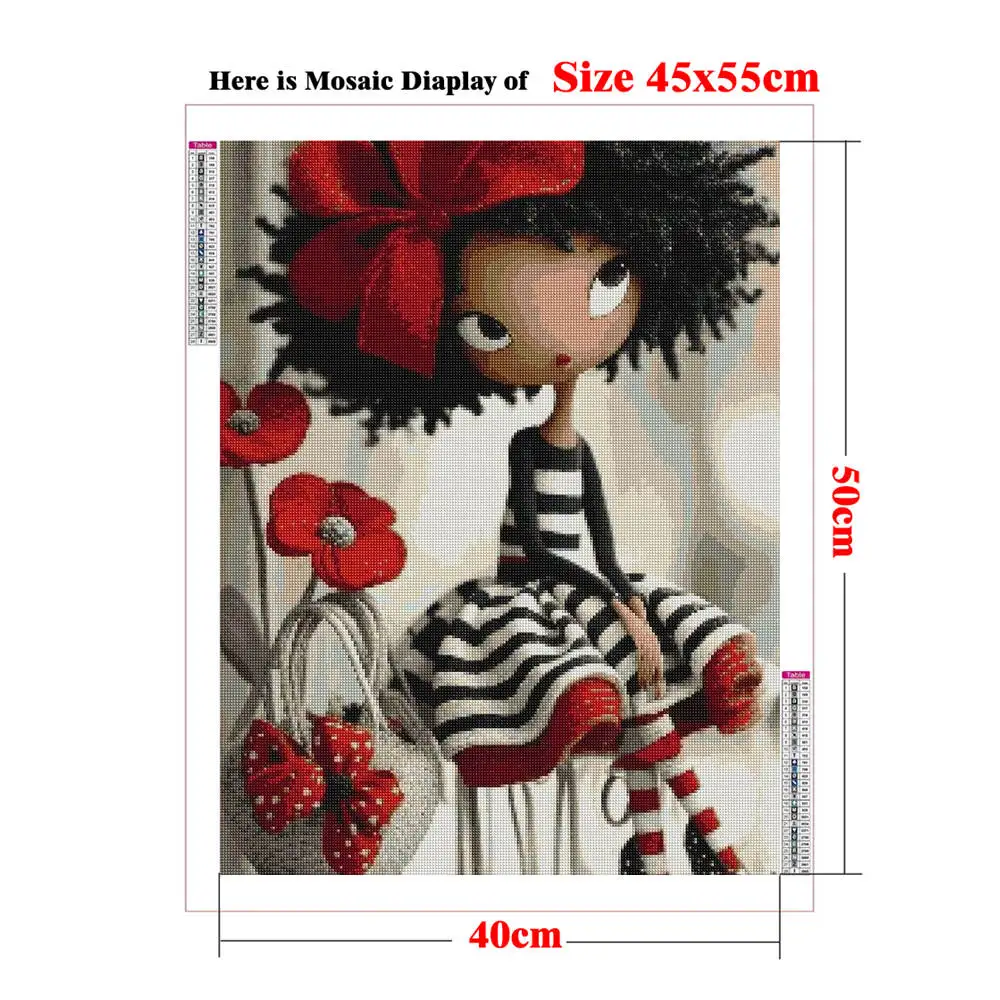 New DIY Diamond Painting Modern Woman with Flower Box Poster Embroidery Picture Rhinestones Mosaic Portrait Decoration Wall Art view 2