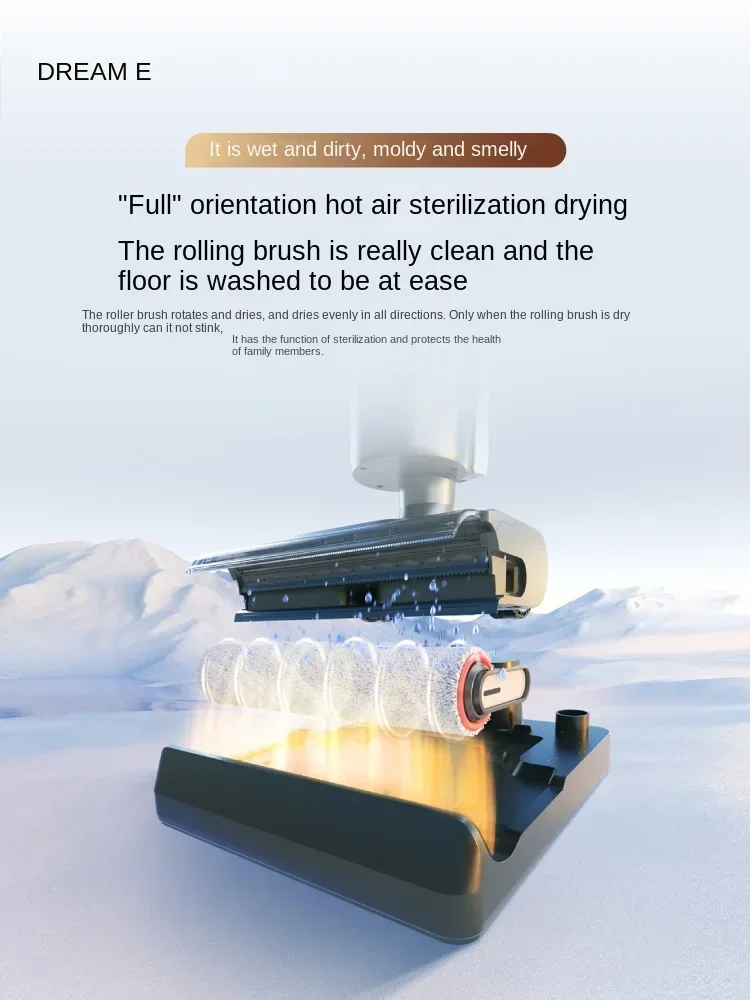 DREAME H30 floor scrubber, hot washable, lying flat suction, mopping and sweeping integrated machine, floor scrubber