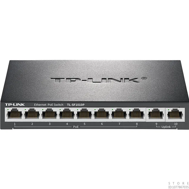 TP-LINK 10-port 100M 8-port Poe Switch 62W Enterprise Monitoring Network Switch Hub Network Cable Splitter TL-SF1010P