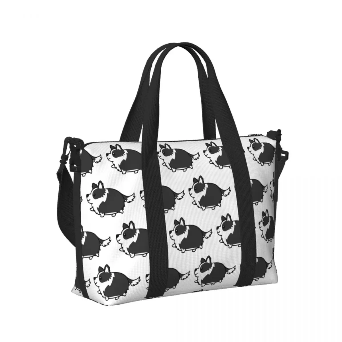 

Custom Cute Border Collie Beach Travel Bag Large Capacity Tote Bags for Gym Sport Women Shopping Duffle Shoulder Bag