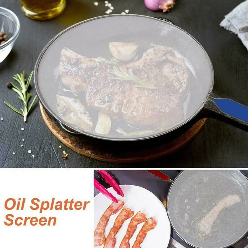 Stainless Steel Guards Mesh Cooking Frying Splash Cover Guard Oil Net Pan Mesh Guard Screen Grease Splatter Screen