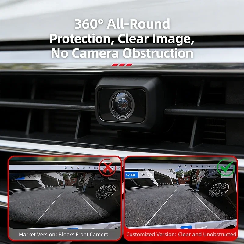 Car Camera Lens Transparent Protector Cover Universal Front Bumper Camera 360° All-Round Lens Guard PC Lens Protector Cover Kit