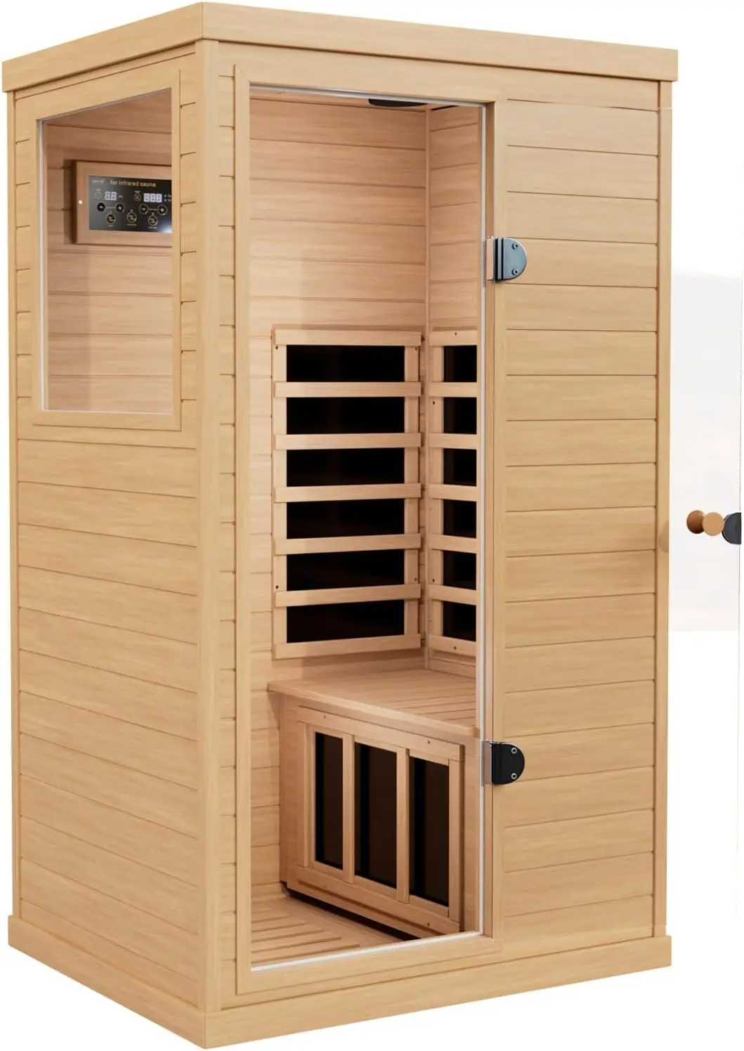 Infrared Sauna, 1 Person Far Infrared Sauna for Home, with 1050W Indoor Sauna, Low EMF Heaters, 2 Bluetooth Speakers,