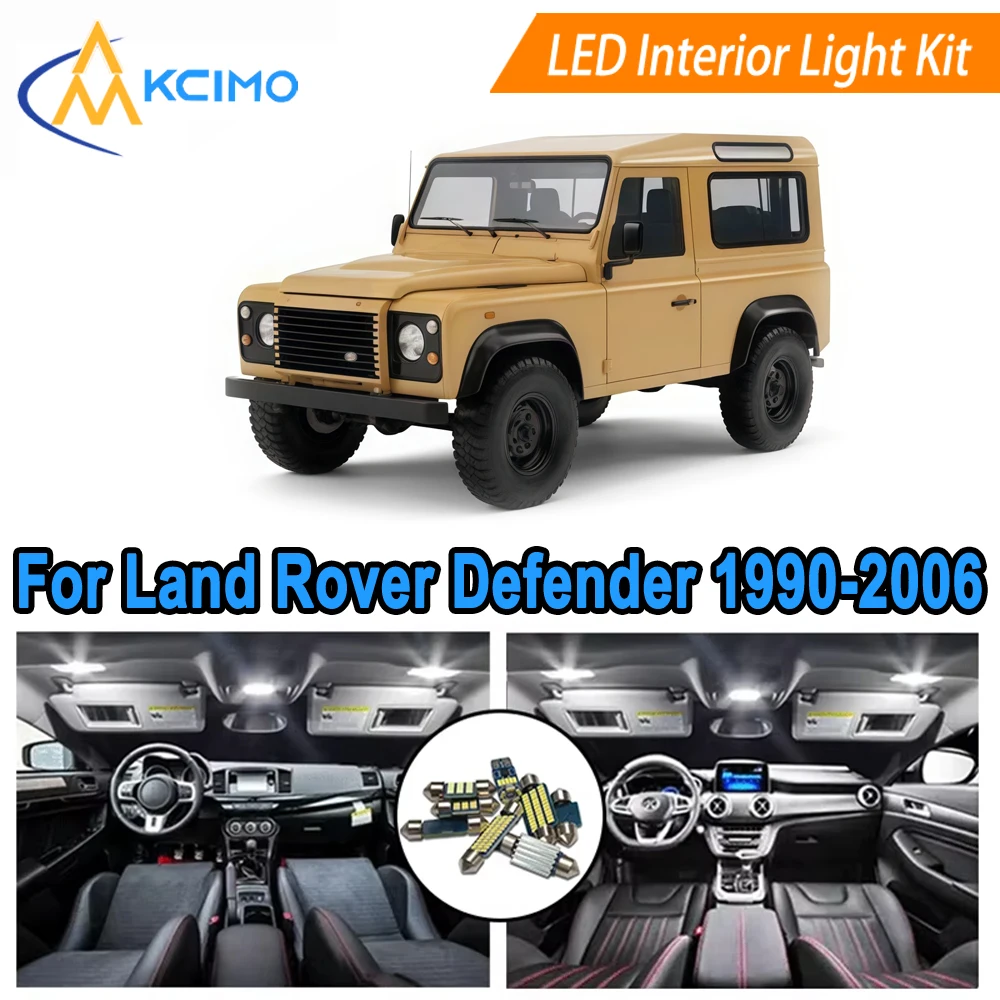 

Interior Lights For Land Rover Defender L316 90 110 130 1990-2006 Brighter LED Bulbs Map Dome Door White/Blue Lights Kit 6000K
