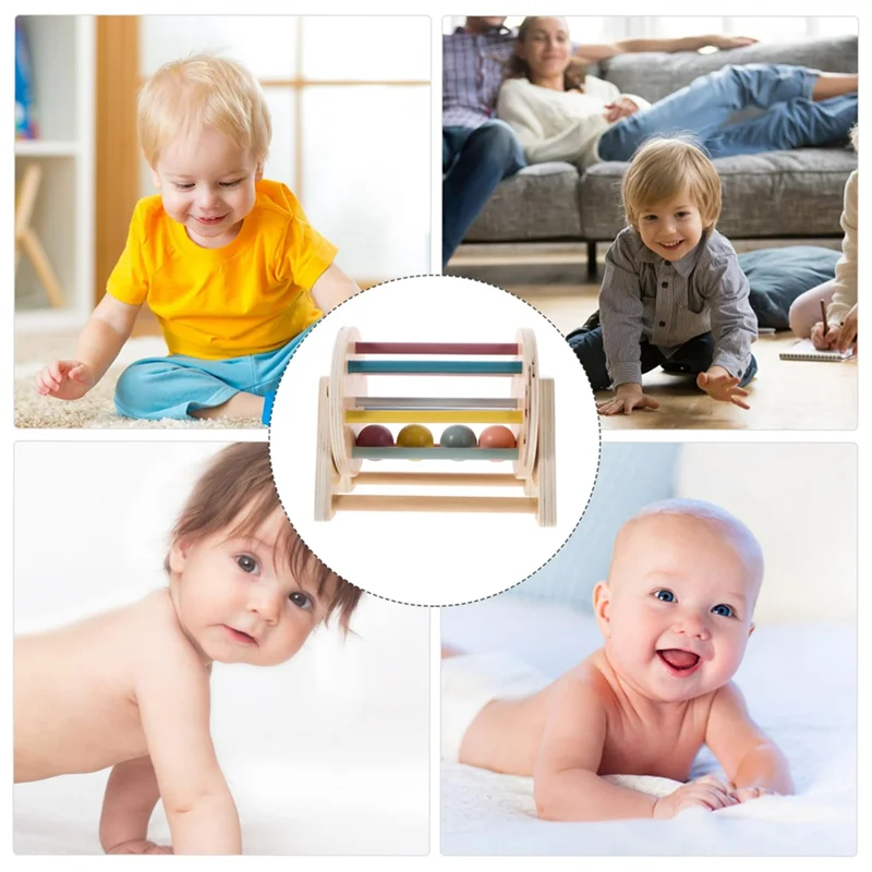 AS96-1 ชิ้นกลองดนตรีสำหรับเด็กก่อนวัยเรียน Rolling Tummy Rainbow Prop Rolling Drum ตามที่แสดง พร็อพการสร้างแบบจำลองลูกกลิ้งสำหรับทารก