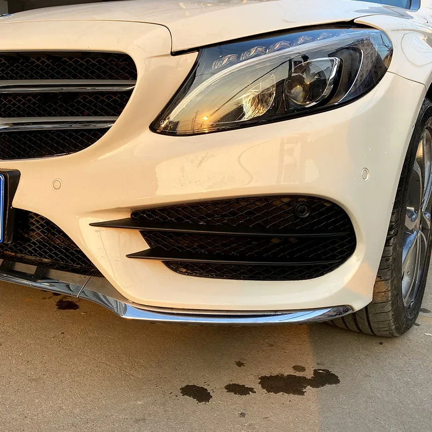 For Mercedes-Benz C-Class W205 C43 C205 S205 AMG Line 2015-2018 Car Front Bumper Fog Light Lamp Grille Cover By ABS