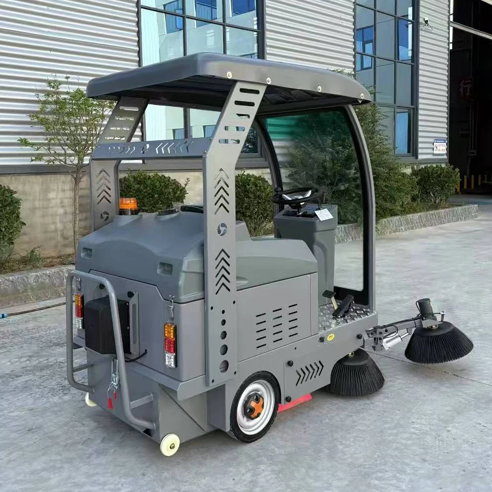 Electric New Ride-On Street Sweeper Promotional Floor Sweeper Street Cleaning Equipment Sweeper Machine With Shed and Glass