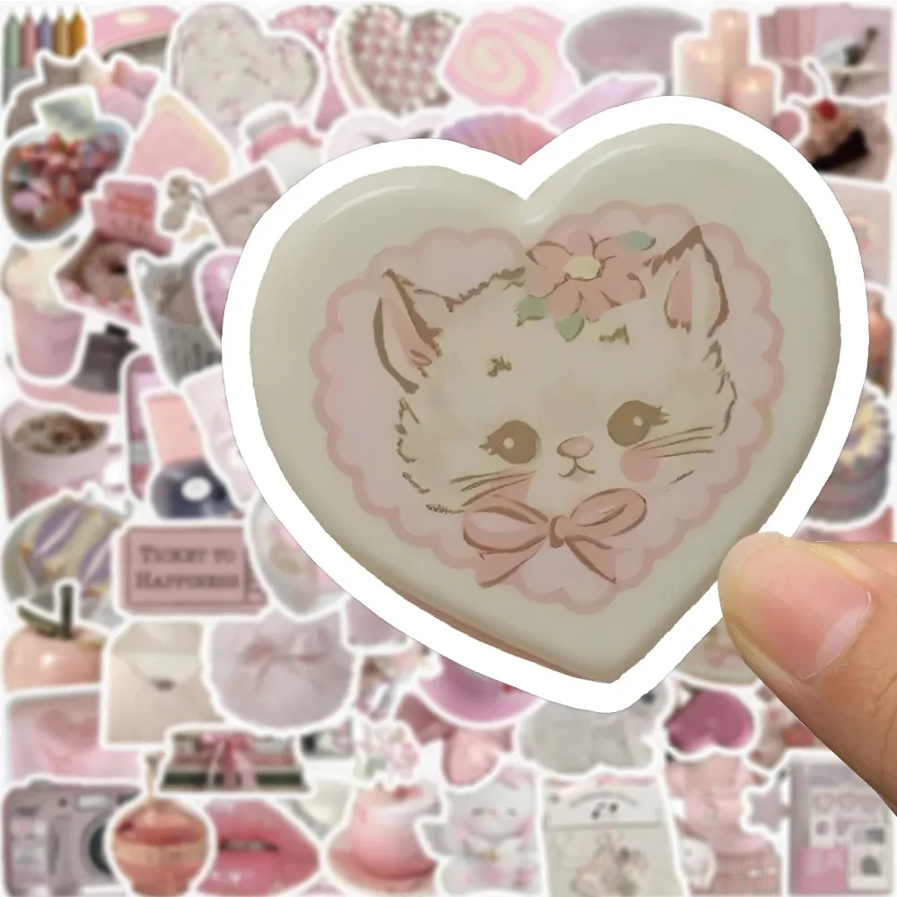 10/30/50/100 قطعة لطيف الوردي الفتيات الكرتون ملصقات الشارات الجمالية DIY بها بنفسك محمول الهاتف القرطاسية Kawaii لاصقة تزيين لعبة طفل