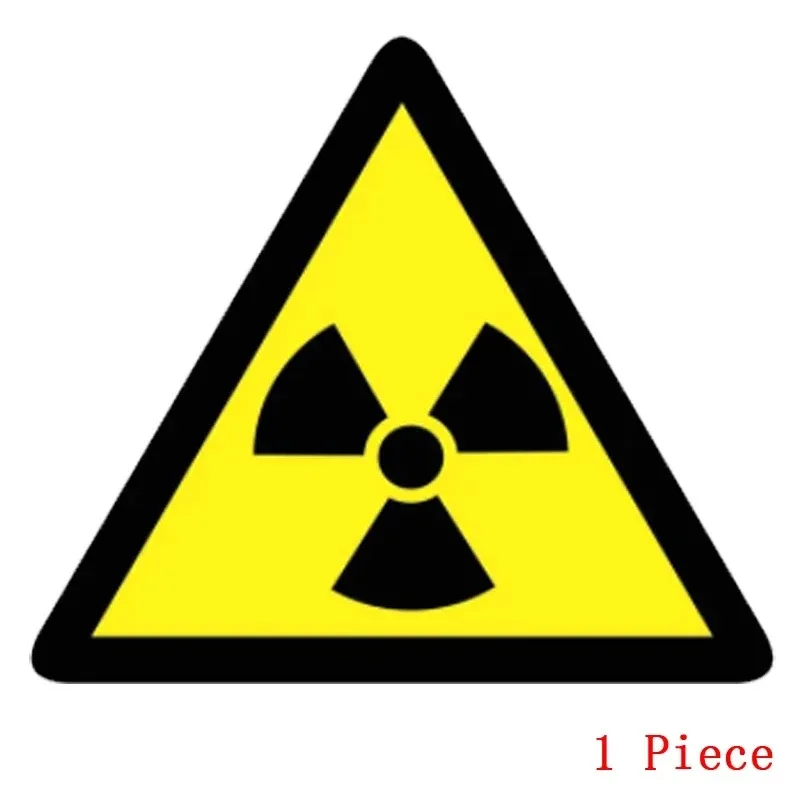 Radioactive Warning Reflective Vinyl Stickers, Class 7 Hazard Sign Decor Decals for Car Motorcycle Helmet