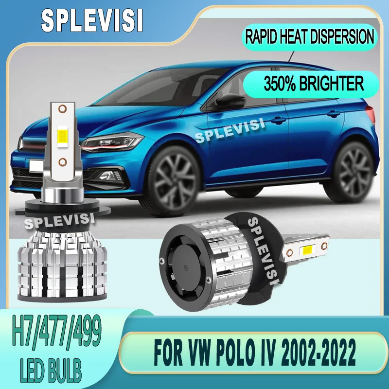 rapid and efficient heat dissipation 6000K LED Low Beam Bulbs For VW POLO IV 2002 2003 2004 2005 2006 2007 2008 2009 2010 -2022