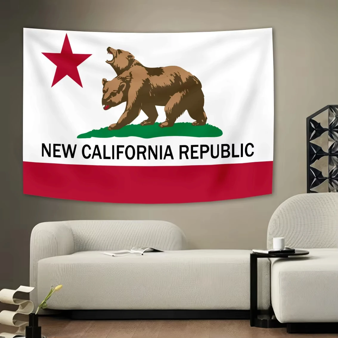 Nuevo tapiz de California Republic Ncr Bear California, decoración para dormitorio de estudiantes, tapiz colgante para casa de alquiler
