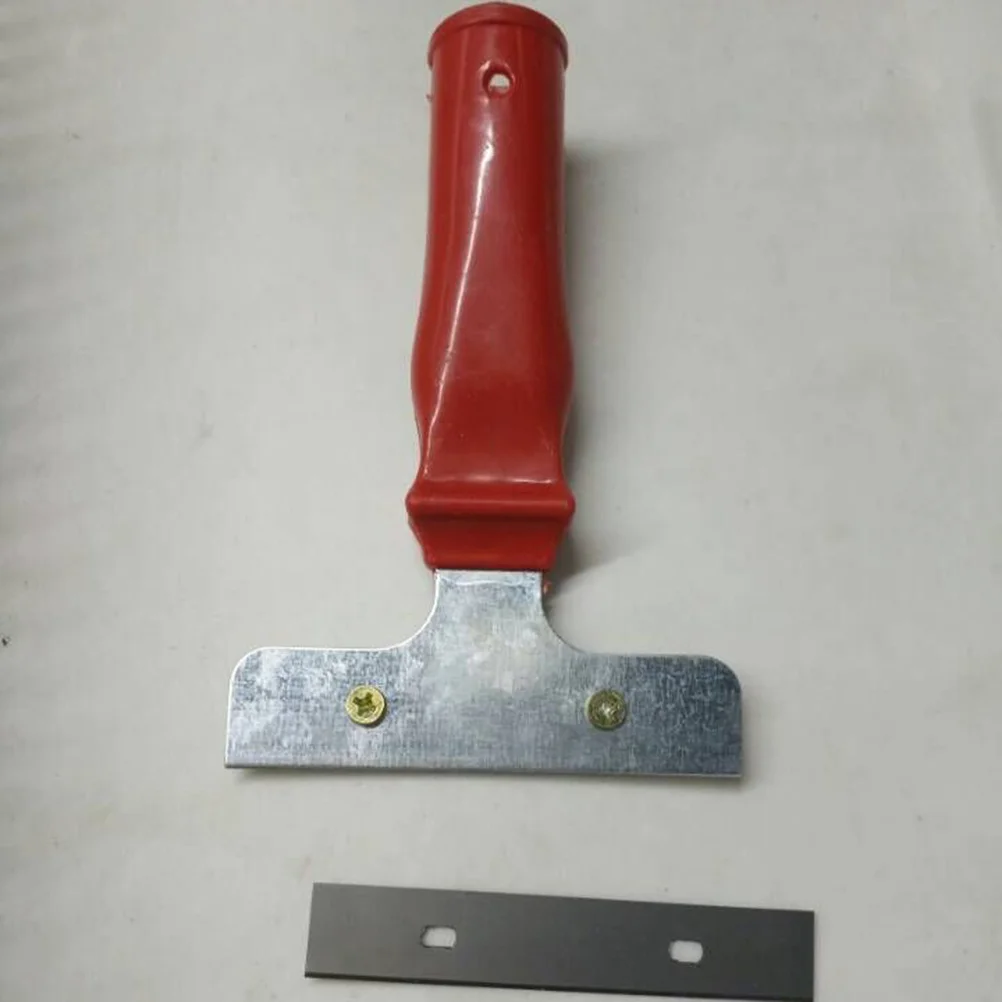 أداة إزالة السيليكون القوية المصنوعة من الفولاذ المقاوم للصدأ للاستحمام وأسطح العمل والتماس وتنظيف البناء وكشط سكينة المعجون باللون الأحمر