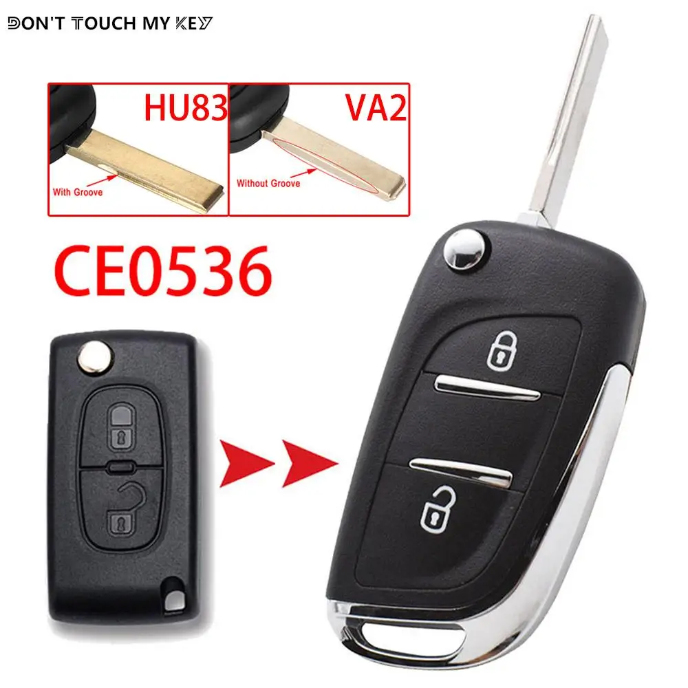 For Citroen C2 C3 C4 Picasso CE0536 Modified Filp Remote Key Fob Shell Case For Peugeot 308 207 307 3008 807 Expert Partner