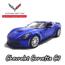 1:36 Chevrolet Corvette C7 Car Model Repilca Scale Vehicle Miniature Art Figure Collection Hobby Kid Toy for Boy Xmas Gift