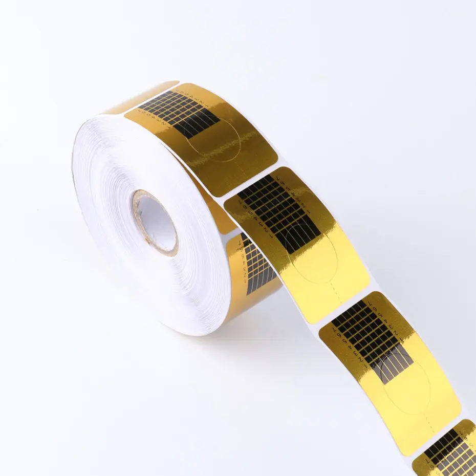 100 pz Nail Art Forma Francese Acrilico UV Gel per unghie Suggerimenti Forme di estensione Guida Adesivi Nail Building Gel Curl Forme Stampo Manicure