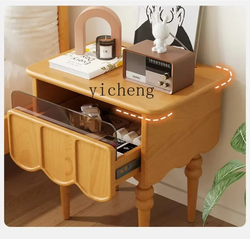 b217 Nordic all solid wood bedside table Japanese simple ash wood chest cabinet Bedroom locker