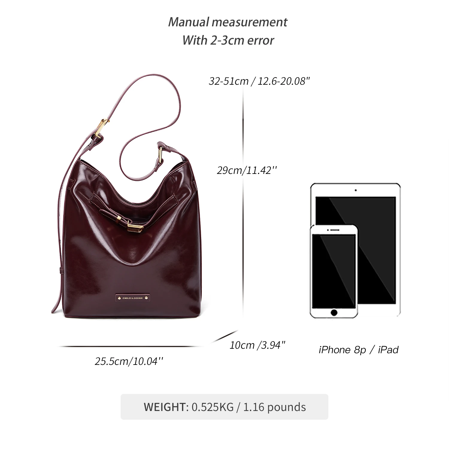 Cnoles Original Shoulder Bags for Women Fashion Designer Bag Red Shoulder Bag Large Capacity Handbag Office Package Lady Bag