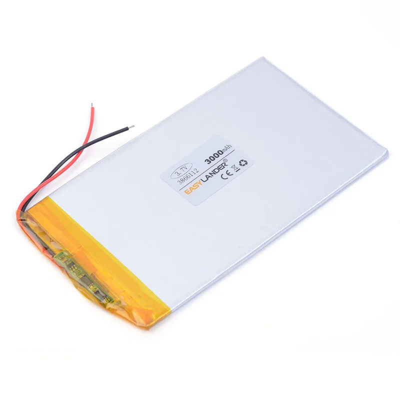 3866112   Batería recargable de polímero de litio Li-ion de 3000mAh 3,7 V para GPS DVR juguetes mp3 altavoz E-book