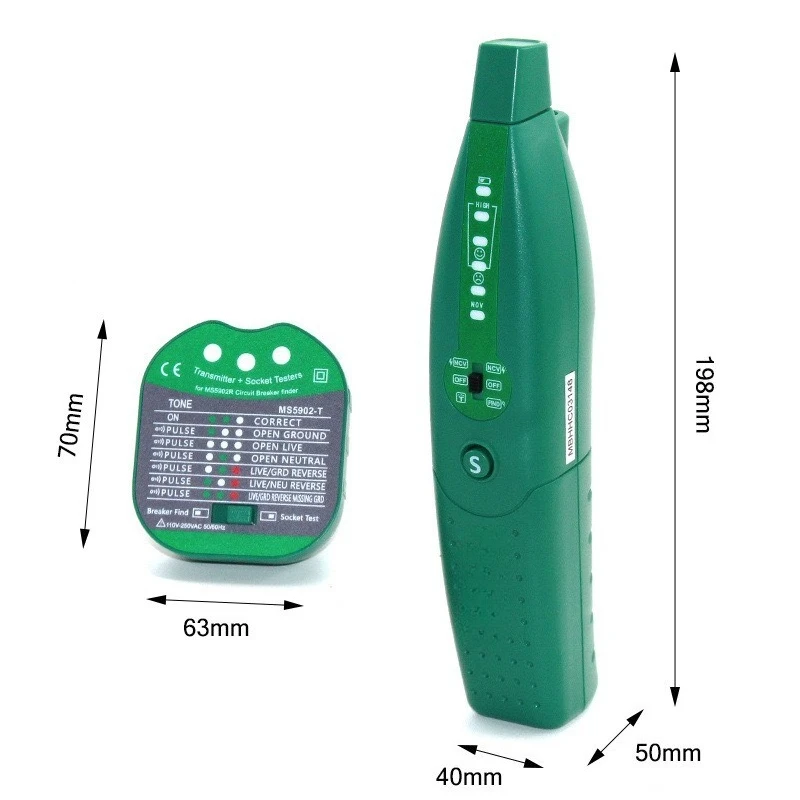 MS5902R Multi-Function Wall Scanner Detector, 220V High Voltage Hidden Wire Breakpoint Locator, Circuit Breaker Socket Tester