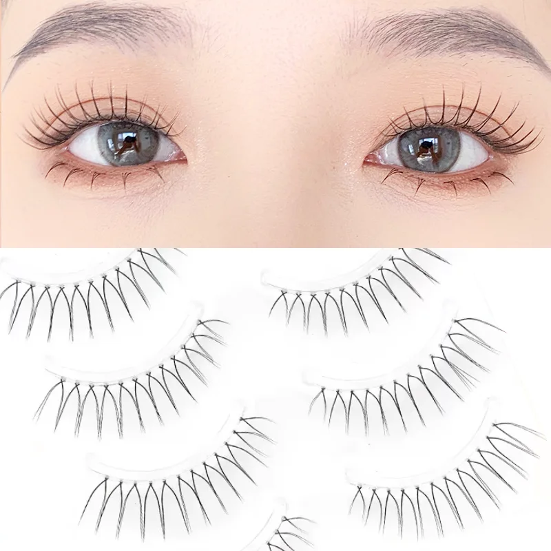 5 Pairs V-Shaped Fairy False Eyelashes - Little Devil Individual Clusters, Heat-Bonded Manga Lash Extensions for Anime Makeup