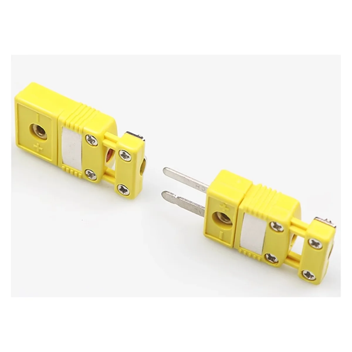 FUFU K-Type Thermocouple Small Yellow Plug with Bracket K-Type Thermocouple Connector Thermocouple Socket with Clip