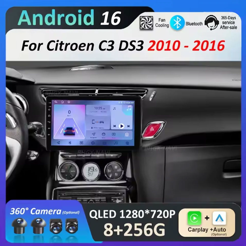 

Android 16 Intelligent System Car Radio Multimedia Player for Citroen C3 DS3 2010 - 2016 Touch Screen Bluetooth GPS Navigation