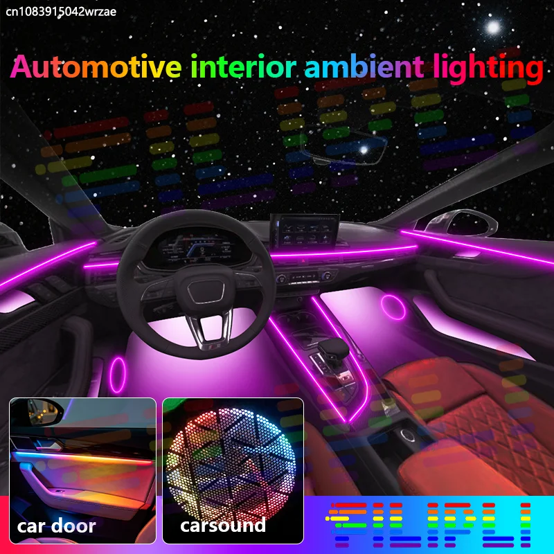 For Deepal SL03 2023~2026 C385 RGB Car Interior Ambient Lights Strips Breathing Lighting Kit App Control LED strips Auto Parts