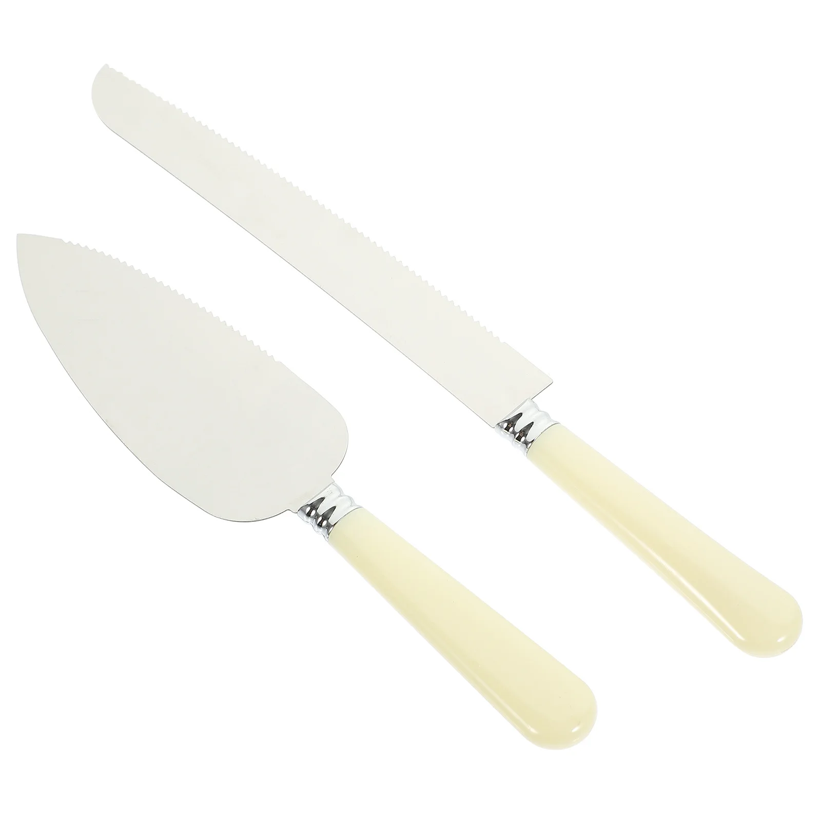 

2 pcs 1 Set Cake Spatula Tools Pink Wear-Resistant Stainless Steel Serrated Cutters Baking Kitchen Utensils Bread