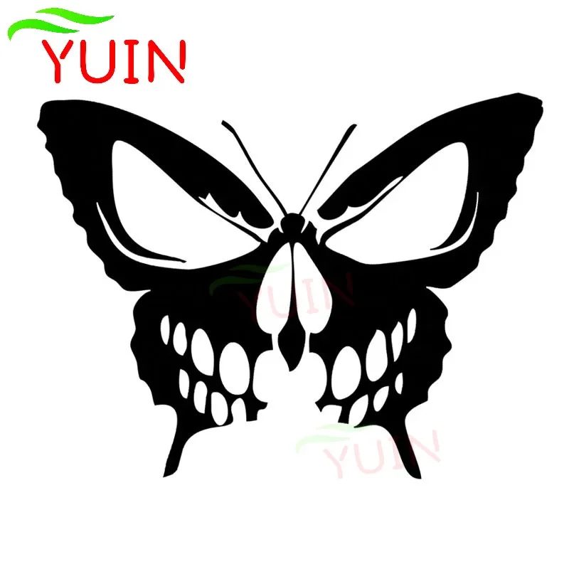 

Evil Butterfly Skull Smile Car Sticker Fashion PVC Cars Door Window Decoration Accessories Decal Sunscreen Waterproof Stickers