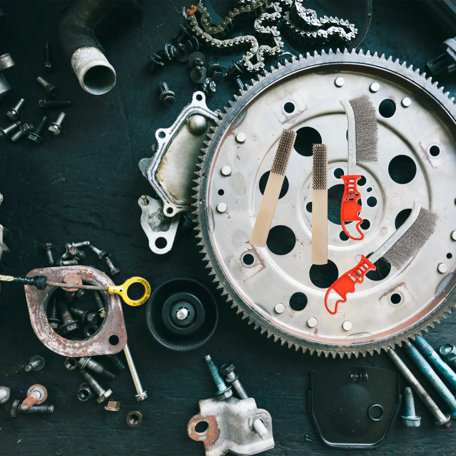 

Набор из 4 щеток из нержавеющей стали для тяжелых условий эксплуатации, компактный дизайн для эффективного удаления ржавчины с различных поверхностей