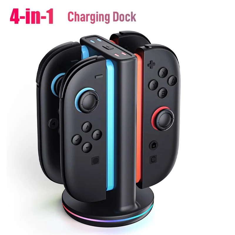 FFYY-Switch 2用充電ドック、Switch 2用充電スタンドドック、Type-C電源&9 RGBライトモードコントローラースタンド、急速充電スタンド