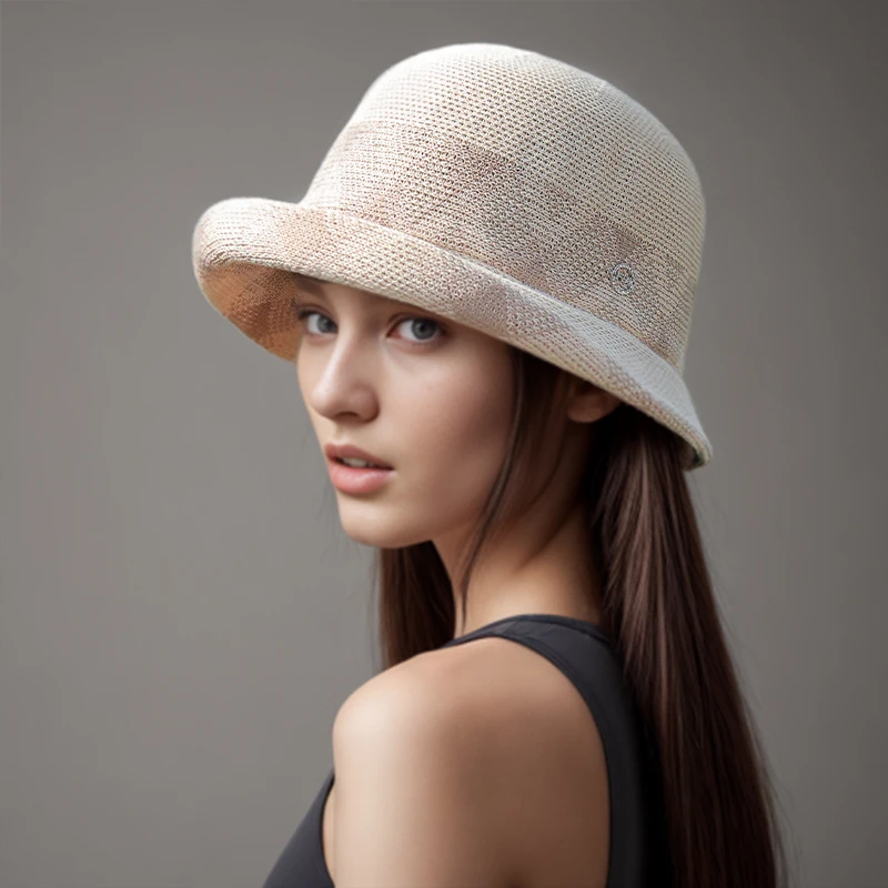 Sun hat children's thin summer 2024 new Hepburn style fashionable top hat versatile for outings Sun hat for women Sun protection