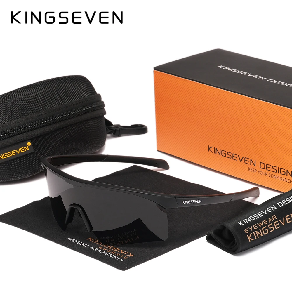 KINGSEVEN Cycling Sunglasses Eyepieces Bicycle Eyewear UV400 Polarized Sports MTB Outdoor Bike Goggles Sunglasses Equipment