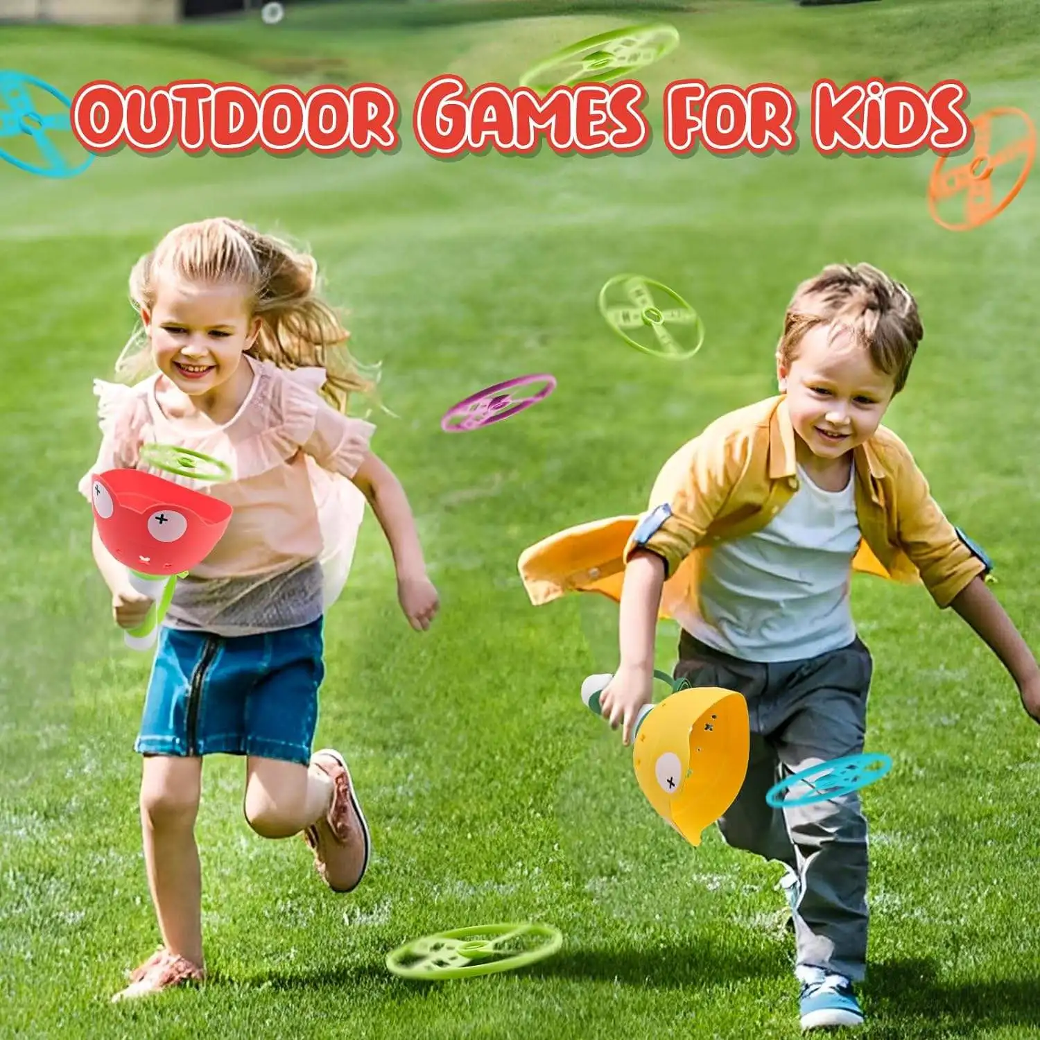 Wind-up Ejection Flying Saucer Toy Kids Outdoor Toy