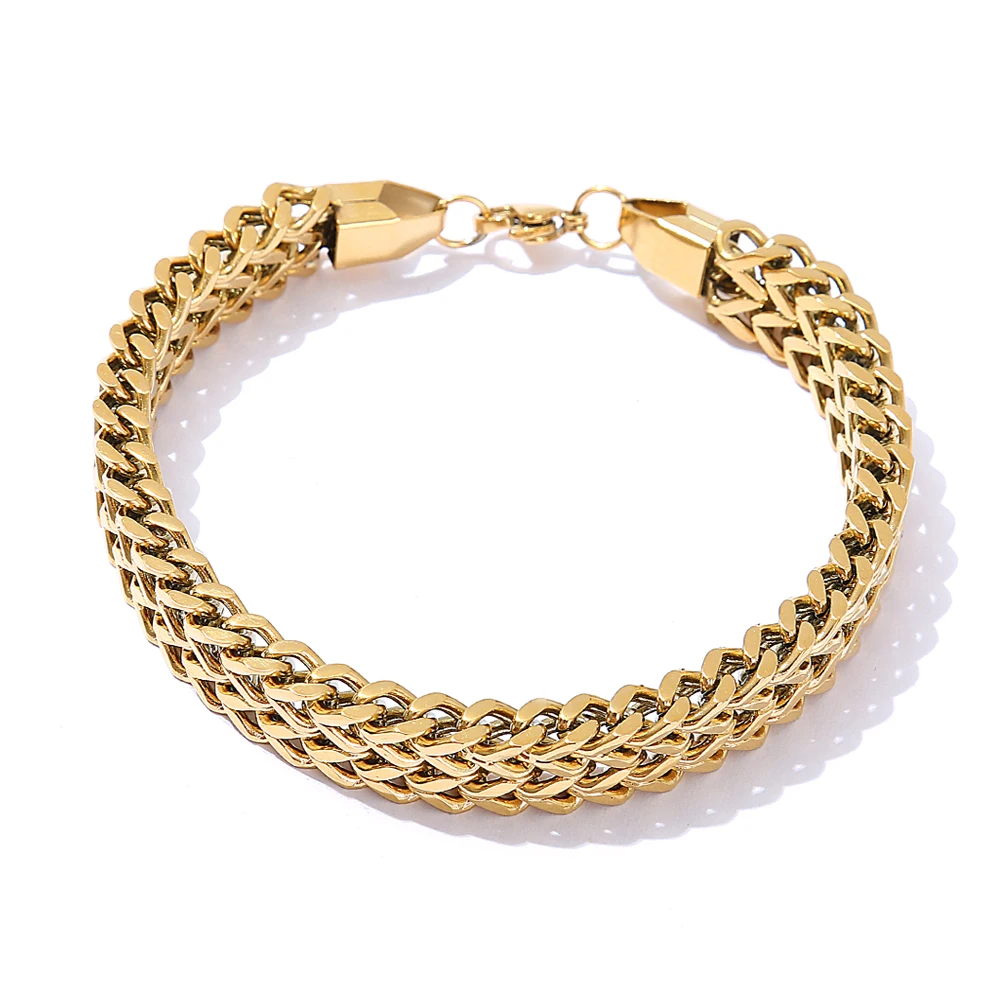 Мужские украшения из нержавеющей стали высокого качества, серебристо-Золотистые, 2 цвета, длина 20 см, два размера 5 и 10 мм, ювелирные подарки