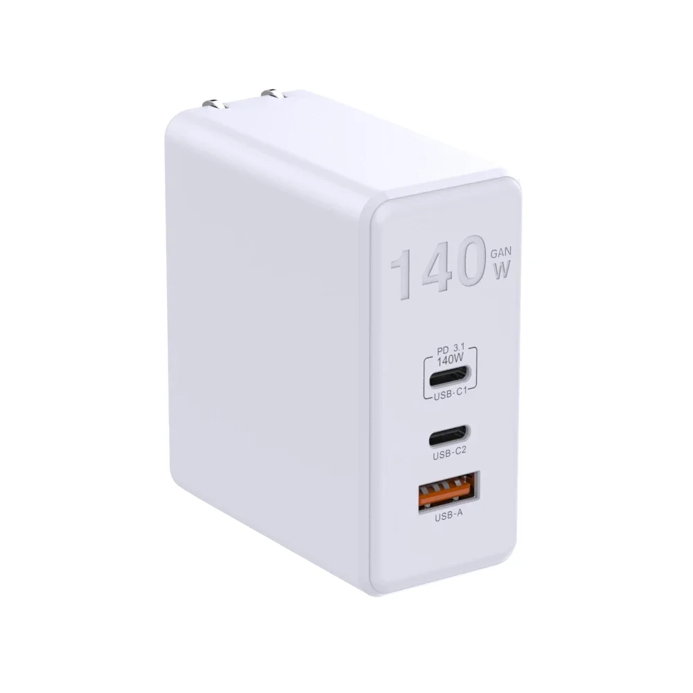 PD3.1 65W/140W Fast Charger Triple Port 2C+1A US/EU/UK Plug PPS Flash Gallium Nitride Charger High Power Fast Charger