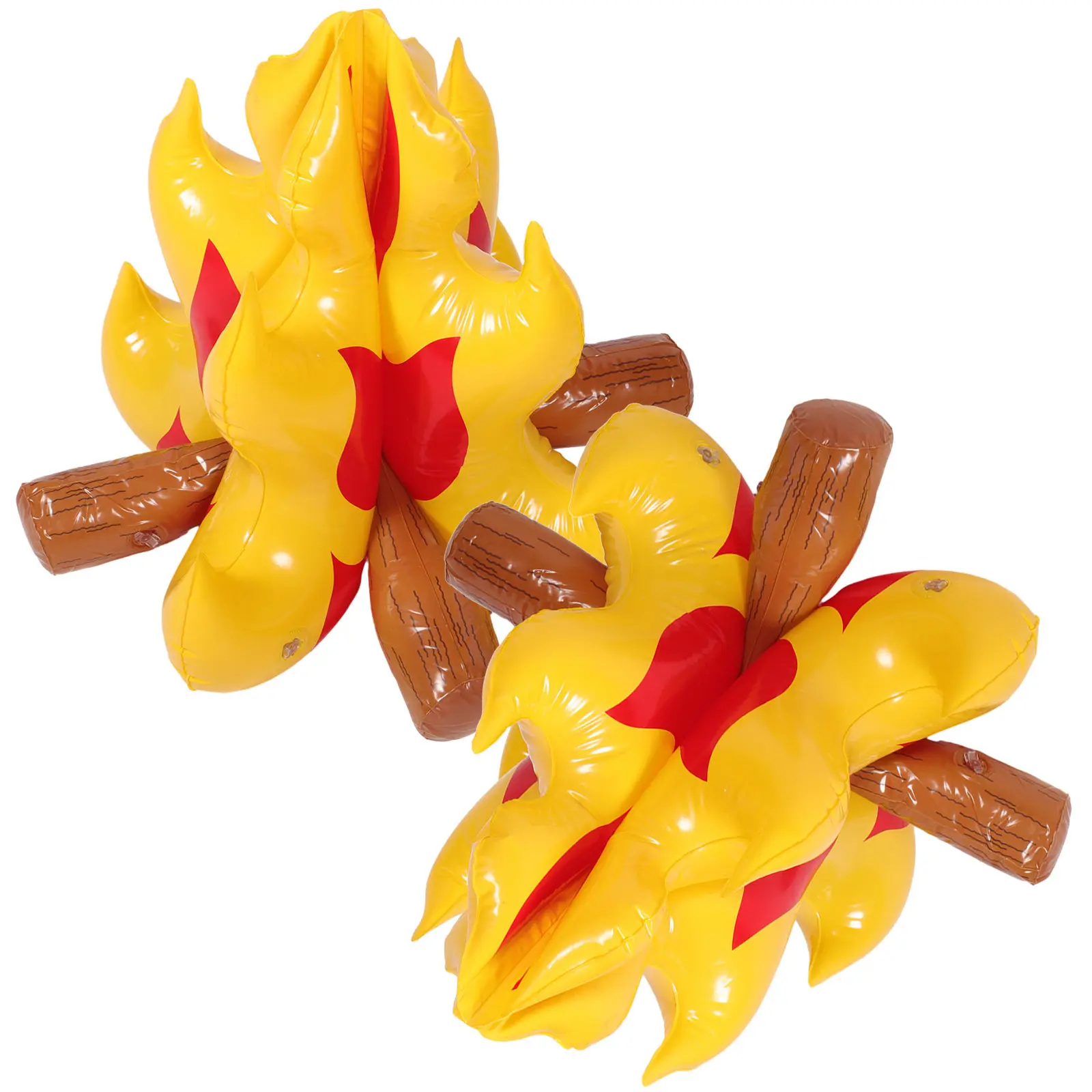 

2Pcs Reusable Inflatable Fake Campfire PVC Wear-Resistant Portable Bonfire Prop for Theme Parties Camping Decor Vivid Bright