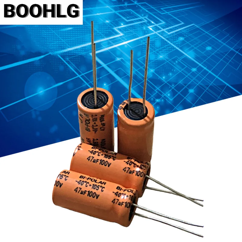 10PCS 47uf high and medium frequency crossover BP non-polar electrolytic capacitor 100v 47uf 10X20mm