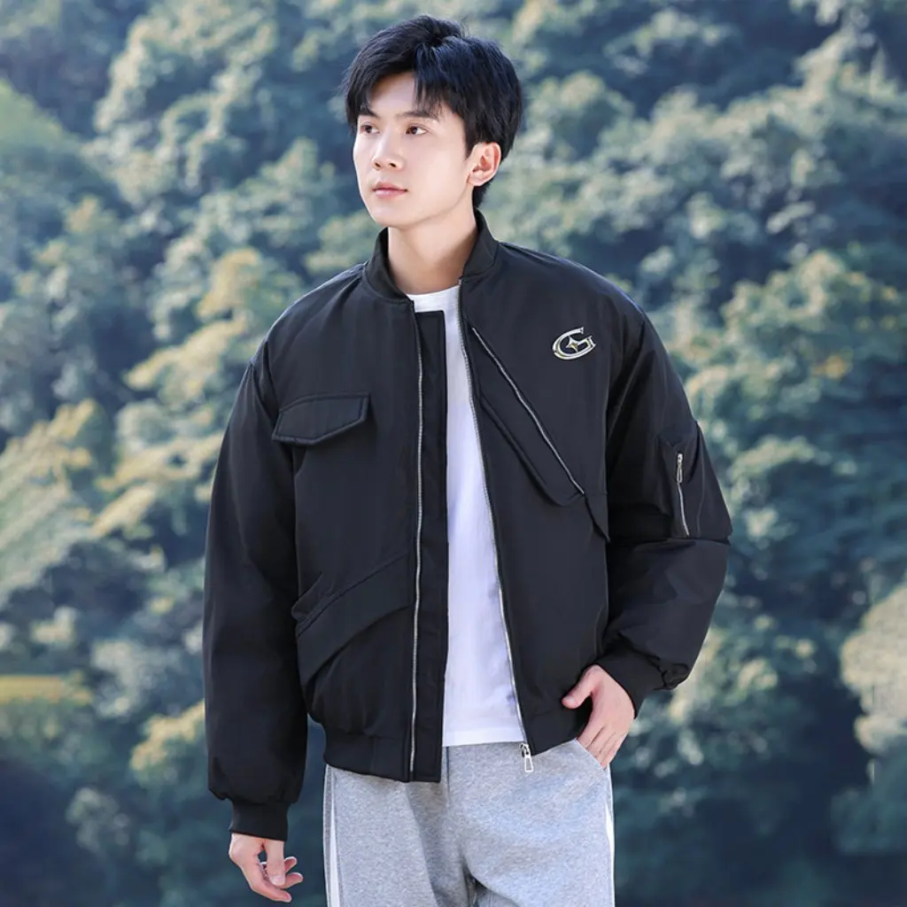 

Women's Couple Style American down Jacket New Cotton Flight Suit Loose Work Jacket Design