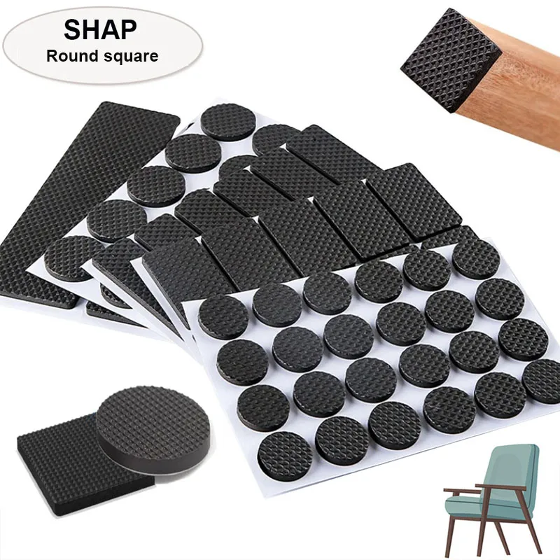 Table Leg Protectors, Anti-Scratch Leg Pads, Rubber Anti slip Chair Leg Pads, Silent Stickers, Furniture Accessories