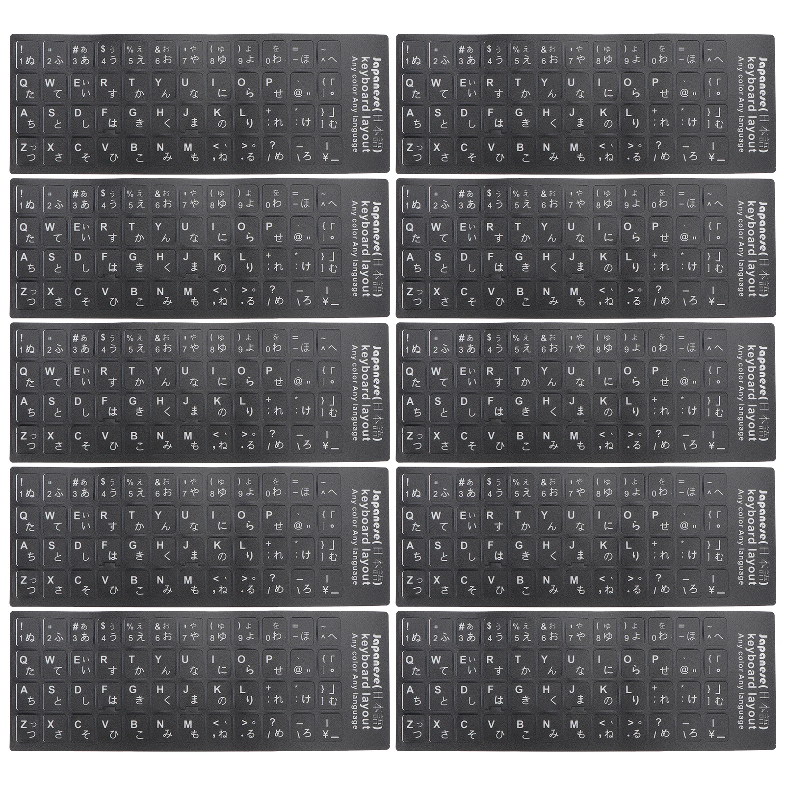 

10 Pcs Clean Japanese Keyboard Stickers Student Laptop Letter Pvc Computer Pegatinas