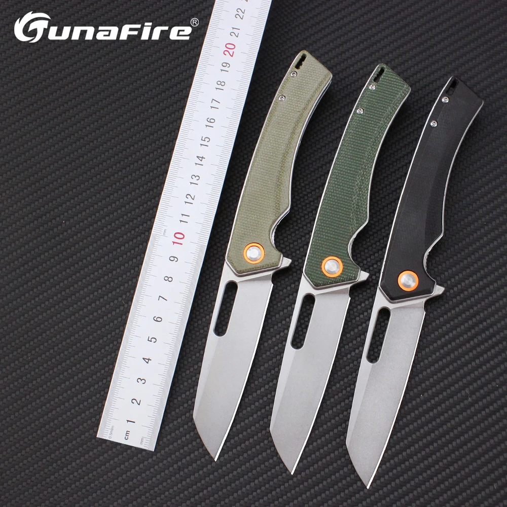 Tunafer TF057 D2 coltello pieghevole manico in fibra di lino campeggio all'aperto autodifesa pesca escursionismo coltello da tasca strumenti EDC per gli uomini