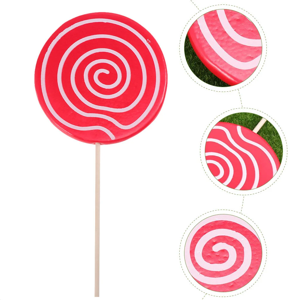 

3 Pcs Decorations Big Lollipop Simulation Child Wedding Lollipops Resin Wooden Scene Decorative Props Fake