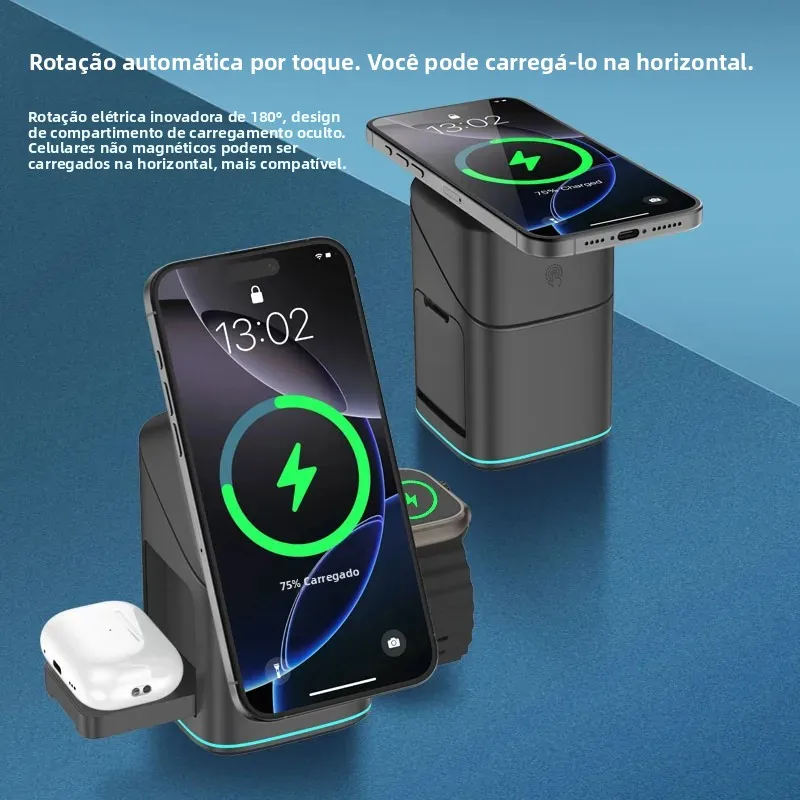 【qi2】15w-fast-phone-charging-dock-touch-button-3in1-bt-earphones-magnetic-wireless-charger-for-smart-phones-iwatch-airpods