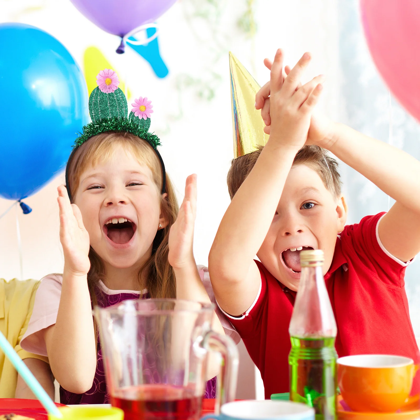 2 قطعة رباط شعر الصبار الأخضر أغطية الرأس للحفلات للنساء مهرجان ملحق الشعر هوب أداة تجديل أغطية الرأس #4