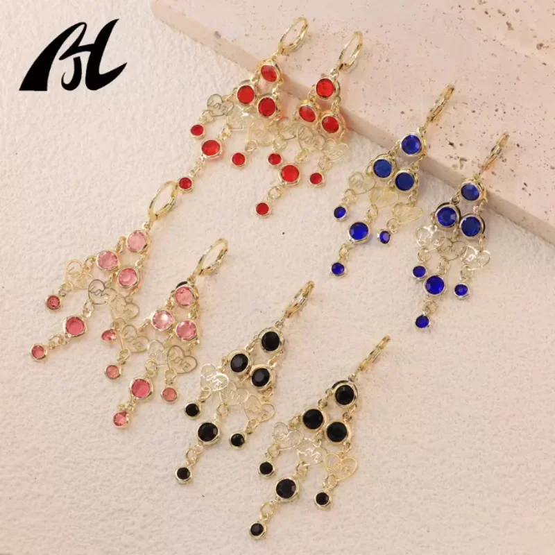 Fashion Jewelry Accessories Bohemia Layered Beads Hearth Long Tassel Drop Dangle Women Wedding Earrings