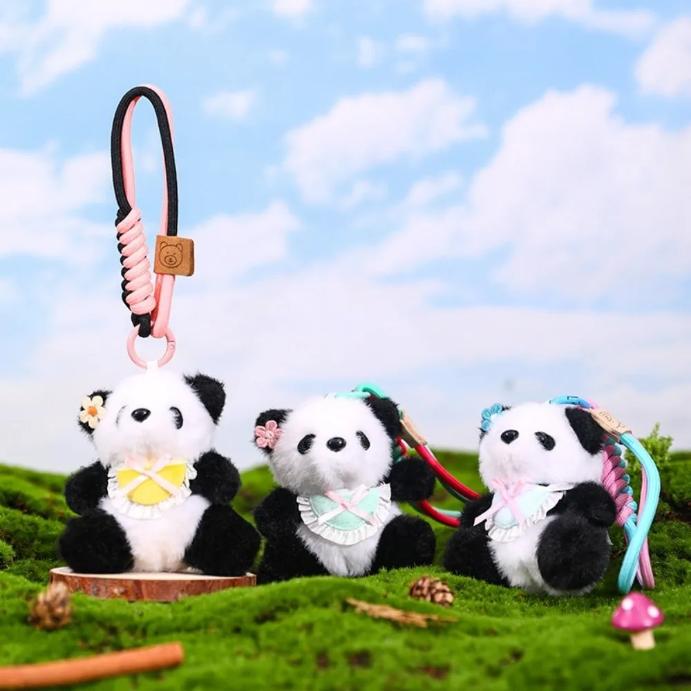 

Backpack Decoration Bow Bear Keychain Stuffed Animal Plushies Toys Panda Plush Doll Kawaii Bag Pendant Plush Key Ring